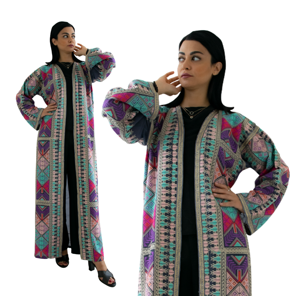 Embroidery Chiffon Abaya Style 1 - Size 56