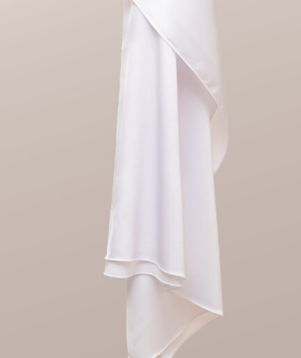Double Face Satin Scarf - White