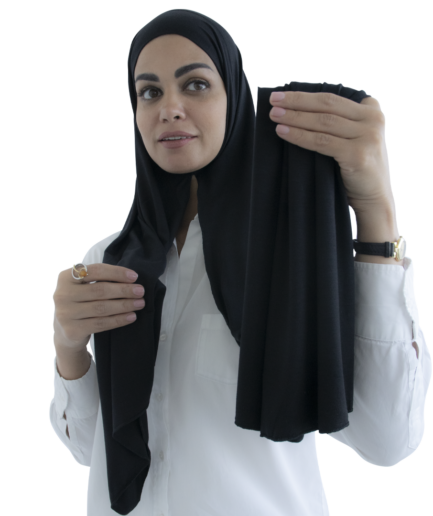 Left Handed Plain Instant Scarf - Black