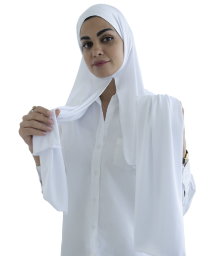 Left Handed Plain Instant Scarf - White