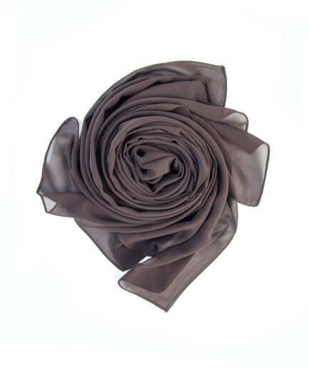 Italic Chiffon Scarf - Dark Chocolate Brown