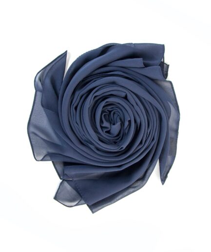 Italic Chiffon Scarf - Navy Blue