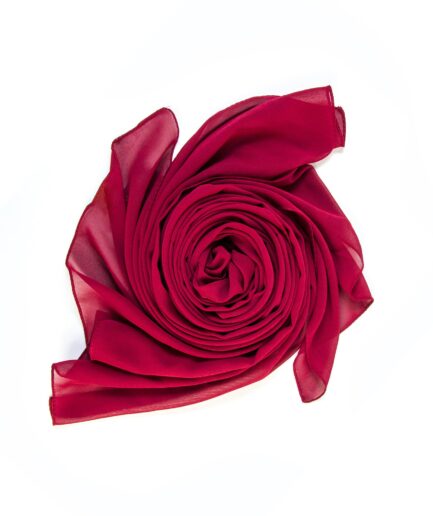 Italic Chiffon Scarf - Maroon Red