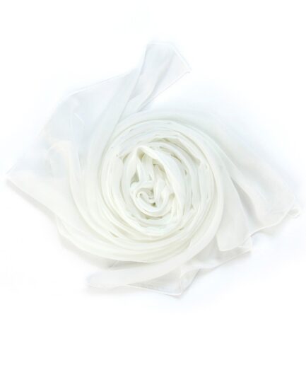 Italic Chiffon Scarf - White
