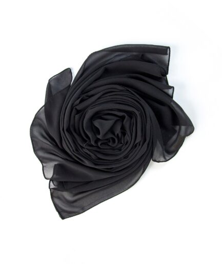 Italic Chiffon Scarf - Black