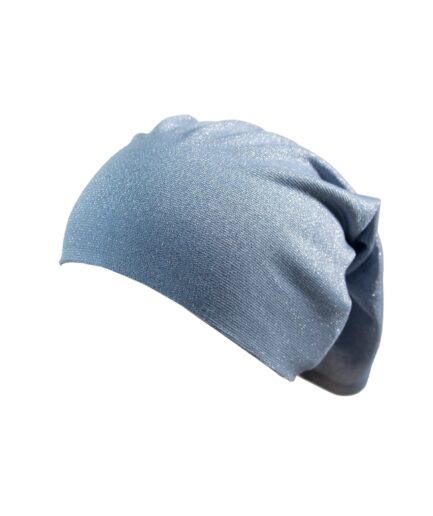Lamé Cotton Jersey Bandana - Blue