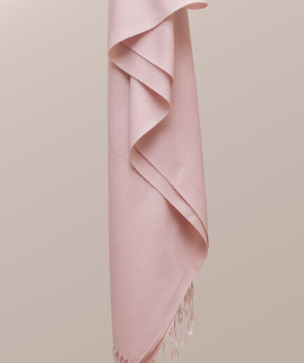 Pashmina Plain Scarf with Tassels - Baby Pink
