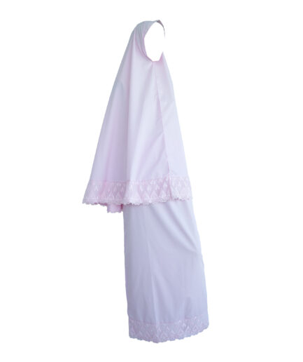 Prayer Cover with Medium Lace - Light Pink
