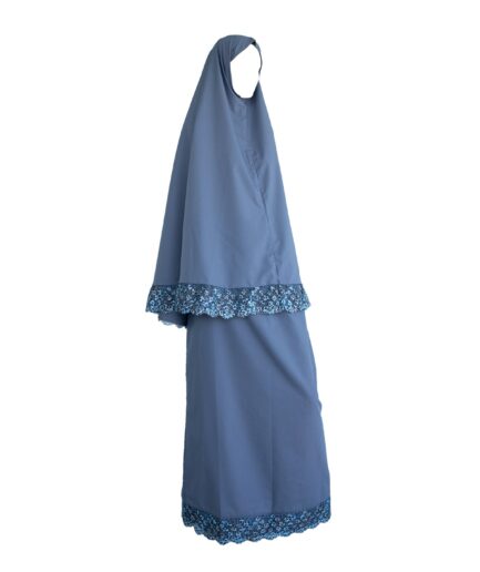 Prayer Cover with Medium Lace – Grey