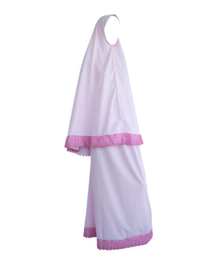 Prayer Cover with Medium Lace - Pink