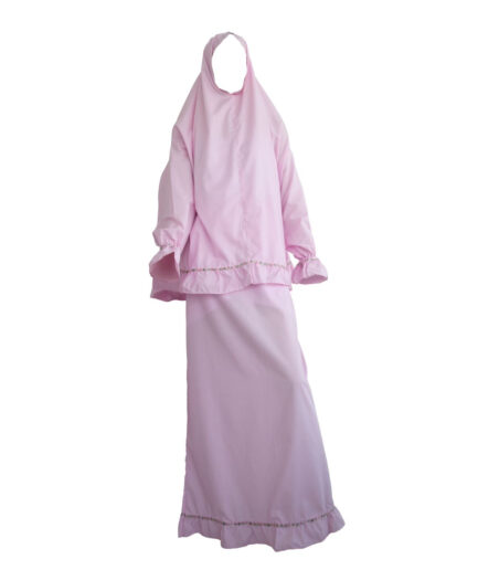 Prayer Cover with Small Lace - Pink