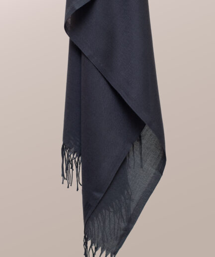 Pashmina Plain Scarf with Tassels - Iron Grey