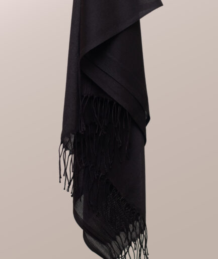 Pashmina Plain Scarf with Tassels - Dark Chocolate
