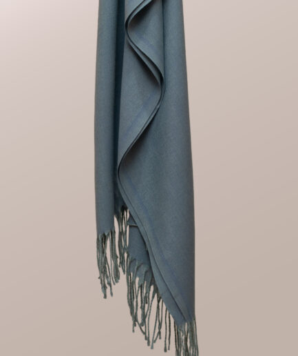 Pashmina Plain Scarf with Tassels - Jeans