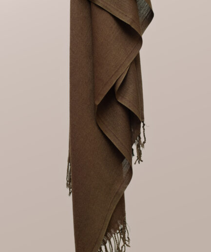 Pashmina Plain Scarf with Tassels - Golden Brown