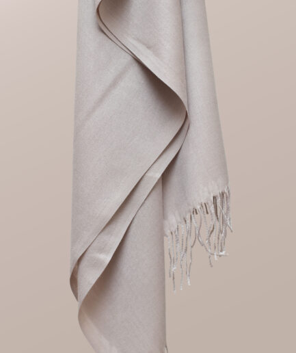 Pashmina Plain Scarf with Tassels - Latte Beige