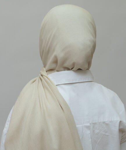 Pashmina Plain Scarf with Tassels - Off White