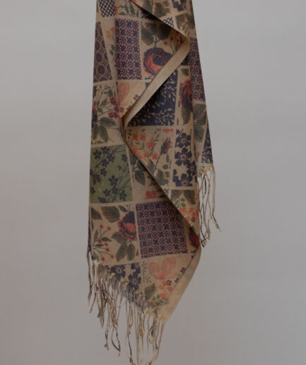 Pashmina Printed Scarf with Tassels - Hanging Gardens