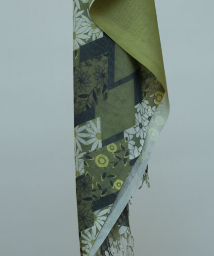 Pashmina Printed Scarf with Tassels - Green Gardens