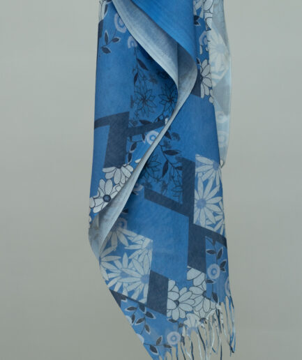 Pashmina Printed Scarf with Tassels - Sky Gardens