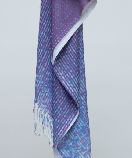 Pashmina Printed Scarf with Tassels - Purple Twinkle