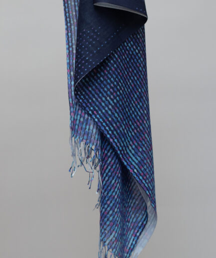 Pashmina Printed Scarf with Tassels - Navy Twinkle