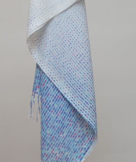 Pashmina Printed Scarf with Tassels - White Twinkle