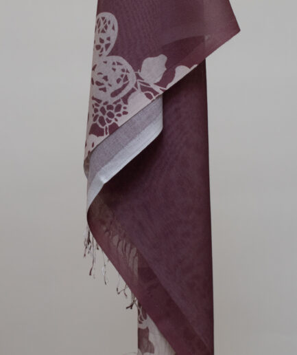 Pashmina Printed Scarf with Tassels - Maroon Web