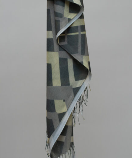 Pashmina Printed Scarf with Tassels - Army Diagonal
