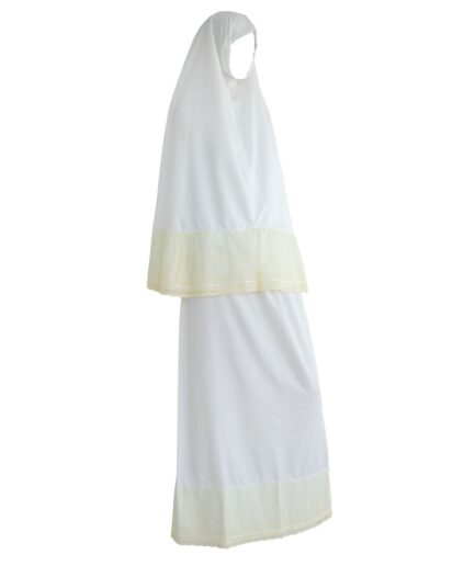 Prayer Cover with Big Yellow Lace - Off White